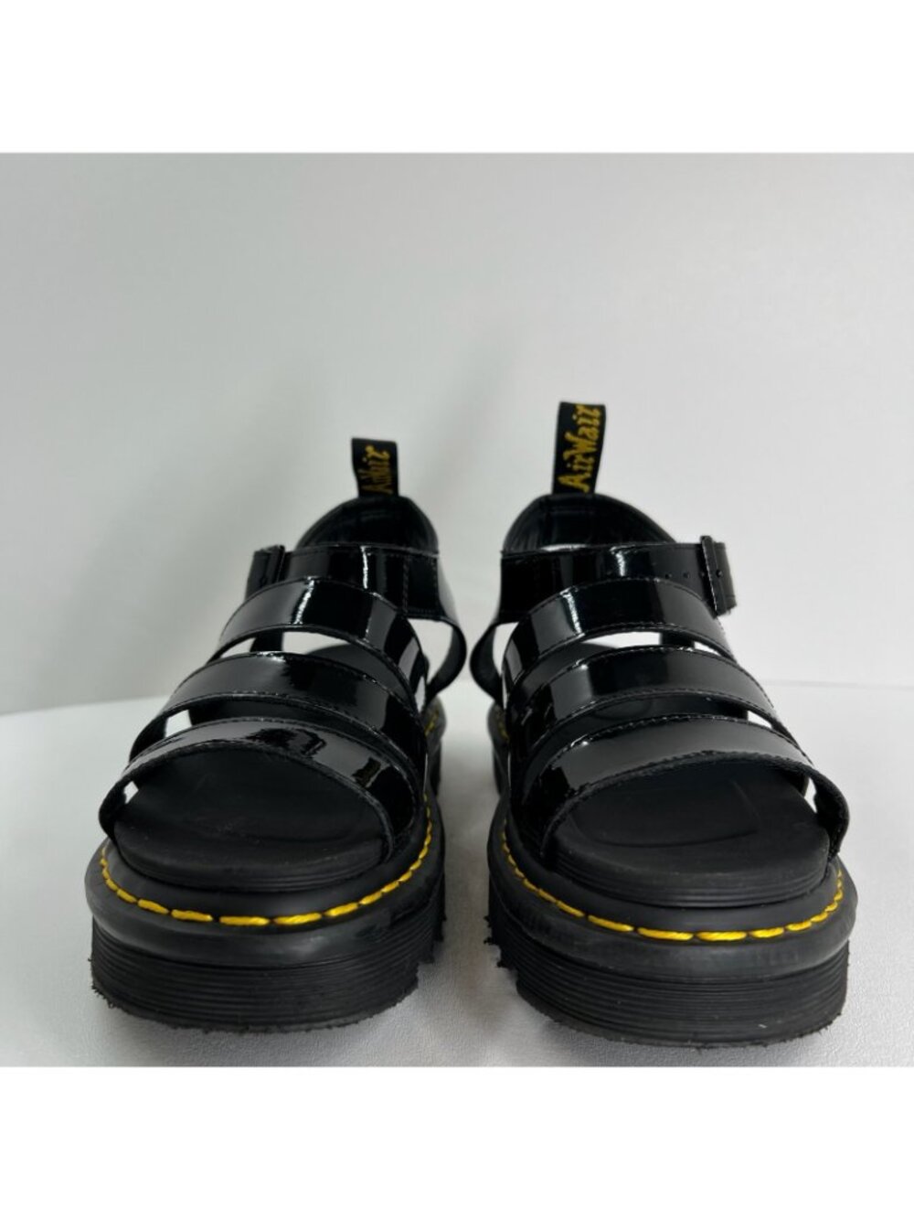 Dr. Martens Blaire Patent Leather Platform Sandals US 8 Adjustable Strappy Black - Picture 4 of 13